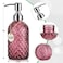 MOCLIF 16 OZ Clear Soap Dispenser with 304 Rustproof Stainless Steel Pump Bathroom KitchenRefillable Liquid Glass Soap Dispenser for Hand Soap Dish Soap LotionPurple