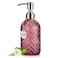 MOCLIF 16 OZ Clear Soap Dispenser with 304 Rustproof Stainless Steel Pump Bathroom KitchenRefillable Liquid Glass Soap Dispenser for Hand Soap Dish Soap LotionPurple