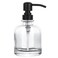 CHBKT Thick Clear Glass Jar Hand Soap Dispenser Bathroom with Matte Black Stainless Steel Pump 12ounce Clear Boston Round Bottle Dispenser with Rustproof Pump for Kitchen Dish Matte Black