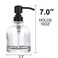 CHBKT Thick Clear Glass Jar Hand Soap Dispenser Bathroom with Matte Black Stainless Steel Pump 12ounce Clear Boston Round Bottle Dispenser with Rustproof Pump for Kitchen Dish Matte Black