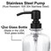 CHBKT Thick Clear Glass Jar Hand Soap Dispenser Bathroom with Matte Black Stainless Steel Pump 12ounce Clear Boston Round Bottle Dispenser with Rustproof Pump for Kitchen Dish Matte Black