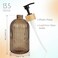 Ulable Amber Glass Soap Dispenser with Pump 2 Pack 135oz Vertical Stripe Design Hand Soap Dispenser for Hand Wash Dish Wash Elegant Dispenser for Bathroom and Kitchen