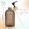 Ulable Amber Glass Soap Dispenser with Pump 2 Pack 135oz Vertical Stripe Design Hand Soap Dispenser for Hand Wash Dish Wash Elegant Dispenser for Bathroom and Kitchen