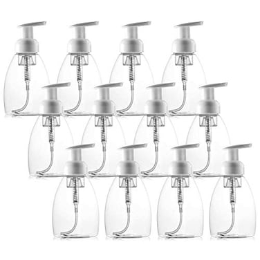 Bekith 12 Pack Foaming Soap Dispenser Pump Bottles 8oz 250ml Foaming Hand Soap Dispenser Refillable Liquid Soap Foaming Dispenser Empty Plastic Bottles for Kitchen Bathroom Commercial Clear