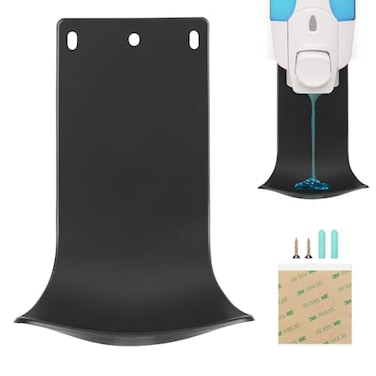 ZIOZERTT Dispenser Drip Tray Wall Mount Soap Dispenser Bracket Laundry Detergent Drip Catcher Prevent Dripping and Spraying Easy to CleanBlack
