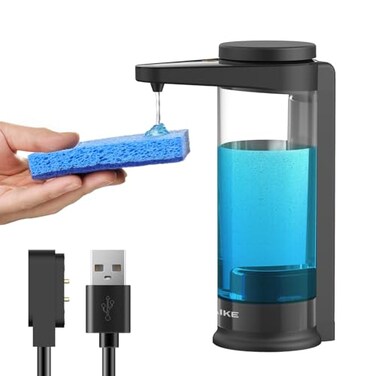 AIKE 17oz TouchFree Rechargeable Automatic Liquid Soap Dispenser for Kitchen Dish Soap