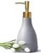 UNBONSOUHAIT 280ml Liquid Soap Dispenser for Bathroom with Gold PumpDish Soap Dispenser for KitchenRefillable Countertop Lotion Ceramics Gray Hand Soap Dispenser for Shower