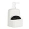 BosilunLife Dish Soap Dispenser Kitchen Soap Dispenser with Sponge Holder Matte Ceramic Soap Daddy Dispenser 20oz for Kitchen Matte White