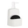 BosilunLife Dish Soap Dispenser Kitchen Soap Dispenser with Sponge Holder Matte Ceramic Soap Daddy Dispenser 20oz for Kitchen Matte White