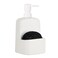 BosilunLife Dish Soap Dispenser Kitchen Soap Dispenser with Sponge Holder Matte Ceramic Soap Daddy Dispenser 20oz for Kitchen Matte White