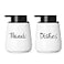 LEETOYI Farmhouse Ceramic Hands and Disher Dispenser Set with Pump 14oz White
