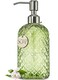 JASAI 18Oz Tea Green Soap Dispenser with Rust Proof Pump Refillable Glass Soap Dispenser for Bathroom Kitchen to Dispense Dish Soap Hand soap Lotion