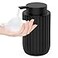 POSOSTO Ceramic Foaming Hand Soap Dispenser 12 oz Bathroom Soap Dispensers Lotion Dispenser for Kitchen Refillable Matte Streaks Soap Dispenser with Large Pump Black
