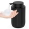 POSOSTO Ceramic Foaming Hand Soap Dispenser 12 oz Bathroom Soap Dispensers Lotion Dispenser for Kitchen Refillable Matte Streaks Soap Dispenser with Large Pump Black