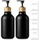 Kasunting KASUNTING Hand Soap Dispenser Bathroom Black Dish Soap Dispenser for Kitchen 17 Fl Oz Plastic Hand and Dish Soap Dispensers Set with Bamboo Pump 2 Pack Refillable Liquid Lotion Containers Bo