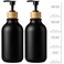 Kasunting KASUNTING Hand Soap Dispenser Bathroom Black Dish Soap Dispenser for Kitchen 17 Fl Oz Plastic Hand and Dish Soap Dispensers Set with Bamboo Pump 2 Pack Refillable Liquid Lotion Containers Bo