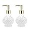 Retyion Glass Hand Soap Dispenser Bathroom with Rust Proof Pump for Kitchen Dish Soap Hand Soap Essential Oil Lotion 2PCS New Gold