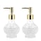 Retyion Glass Hand Soap Dispenser Bathroom with Rust Proof Pump for Kitchen Dish Soap Hand Soap Essential Oil Lotion 2PCS New Gold