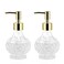 Retyion Glass Hand Soap Dispenser Bathroom with Rust Proof Pump for Kitchen Dish Soap Hand Soap Essential Oil Lotion 2PCS New Gold