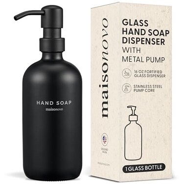 MAISONOVO MaisoNovo Soap Dispenser 1Piece Set 169oz Black Bottles with Black Plastic Pumps