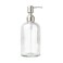 Easy-Tang EasyTang Glass Hand Soap Dispenser Silver Pump Refillable Dish Shampoo Lotion Bottle with Brushed Bathroom Kitchen Decor 18 OZ