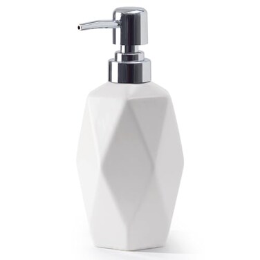 FUN ELEMENTS Soap Dispenser 135oz Ceramic Soap Dispenser Bathroom for Kitchen Bathroom White