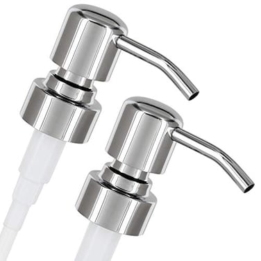 Altglas ALTGLAS Twin Pack 2X Stainless Steel Soap Pump Zagreb as Replacement for Liquid Hand Soap Dispensers Silver Chrome Fits eg Jack Bottle