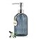 MOCLIF 16 OZ Soap DispenserTempered Glass Clear Vertical Stripe with 304 Rust Proof Stainless Steel Pump Refillable Liquid Hand Soap Dispenserfor Bathroom Kitchen Dish SoapLotion Blue Grey