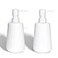 ABBI NIMO 2 Pack Matte White Ceramic Soap Dispenser 13 oz Refillable Bathroom or Kitchen Countertop Dispenser with Soft Touch Rubber Coating Matte White