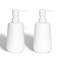 ABBI NIMO 2 Pack Matte White Ceramic Soap Dispenser 13 oz Refillable Bathroom or Kitchen Countertop Dispenser with Soft Touch Rubber Coating Matte White