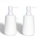 ABBI NIMO 2 Pack Matte White Ceramic Soap Dispenser 13 oz Refillable Bathroom or Kitchen Countertop Dispenser with Soft Touch Rubber Coating Matte White