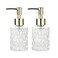 Retyion Multipurpose Soap Dispenser Easy to Clean Glass Soap Pump Dispenser Ideal for Bath and Bathroom 2PCS Gold