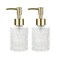 Retyion Multipurpose Soap Dispenser Easy to Clean Glass Soap Pump Dispenser Ideal for Bath and Bathroom 2PCS Gold