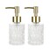 Retyion Multipurpose Soap Dispenser Easy to Clean Glass Soap Pump Dispenser Ideal for Bath and Bathroom 2PCS Gold