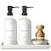 gmisun GMISUN Kitchen Soap Dispenser Set 16 Oz Hand and Dish Soap Dispenser with Ceramic Tray Bamboo Dish Brush 2 Pack White Glass Liquid Pump Bottle Modern Farmhouse Refillable Dish Soap Bottle