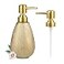 ABBI NIMO Brushed Gold Ceramic Soap Dispenser 11 oz Textured Hand or Dish Soap Dispenser with Golden Plastic Pump for Bathroom or Kitchen Countertop
