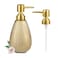 ABBI NIMO Brushed Gold Ceramic Soap Dispenser 11 oz Textured Hand or Dish Soap Dispenser with Golden Plastic Pump for Bathroom or Kitchen Countertop