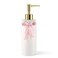 NEWHENGS Handmade Ceramic Bow Soap Pump Dispenser Hand Lotion Liquid Dispenser Refillable for Kitchen and Bathroom Decorative Ribbon Pink