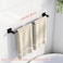 MKO Towel Bar for Bathroom 24 Hand Towel Holder Rod with Metal Black Towel Racks for Bathroom Hanger Wall Mounted for Home Essentials 2 Pack