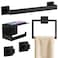 STWWO Matte Black Bathroom Accessories Hardware Set 5Piece Stainless Steel Towel Racks for Bathroom 16 Inch Bath Towel Bar Set Wall Mounted