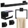 STWWO Matte Black Bathroom Accessories Hardware Set 5Piece Stainless Steel Towel Racks for Bathroom 16 Inch Bath Towel Bar Set Wall Mounted