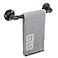 NearMoon Industrial Pipe Towel Bar Heavy Duty Bathroom Hardware Towel Holder Accessory Wall Mounted DIY Rustic Iron Bathroom Towel Rack Holder 12 Inch Black