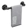 NearMoon Industrial Pipe Towel Bar Heavy Duty Bathroom Hardware Towel Holder Accessory Wall Mounted DIY Rustic Iron Bathroom Towel Rack Holder 12 Inch Black
