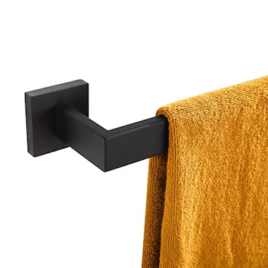 KOKOSIRI 24Inch Single Towel Bar Bathroom Kitchen Towel Holder Wall Mounted SUS304 Stainless Steel Towel Rack Matte Black B4003BKL24
