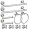 RUBY.Q 10pcs Bathroom Hardware Set Brushed Nickel Bathroom Hardware Set Including 16 Hand Towel Bars Toilet Paper Holders Towel Rings Robe Towel Hooks