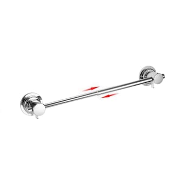 JiePai 1728 Extendable Suction Cup Towel Bar Rustproof Adjustable Bath Towel Rack No Drilling Removable Vacuum Towel Rail for Bathroom Shower Door Suction Cup Chrome