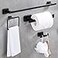 GERUIKE 4 Piece Bathroom Hardware Accessories SetMatt Black Stainless Steel Towel Bar Sets Wall Mounted Includes 16 Towel Bar Square Towel Ring Toilet Paper Holder Robe Towel Hook