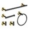 Hinmood 5 Pieces Bathroom Hardware Set Black Gold Towel Rack Including 2pcs 16 inch Tower Bar Towel Ring and 2 PCS Towel Hooks