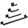Lava Odoro 4Piece Bathroom Hardware Accessories Set Matte Black Towel Bar Set Stainless Steel Wall Mount Towel Holder Set Bathroom Accessories Kit