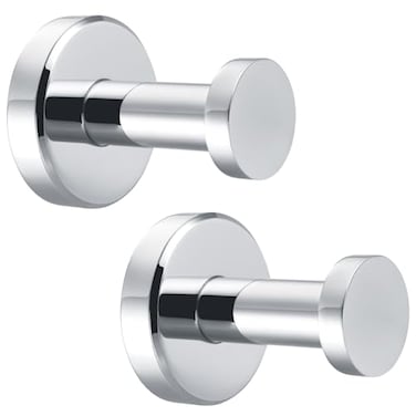 Angle Simple Bathroom Towel Hooks SUS 304 Stainless Steel Coat Wall Hooks Polished Chrome 2 Pack